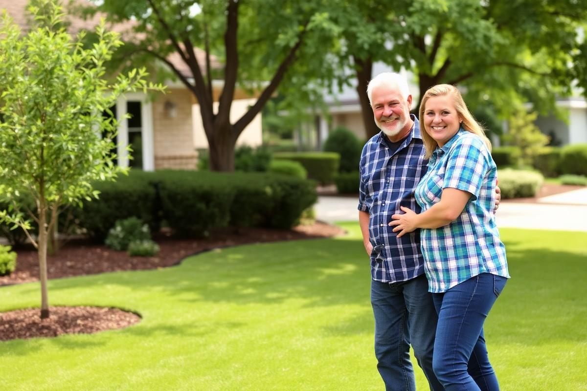 Happy customers after tree service